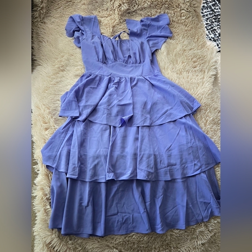 Belle Poque Square Neck Tiered Rufle Dress #1002 - Picture 4 of 10